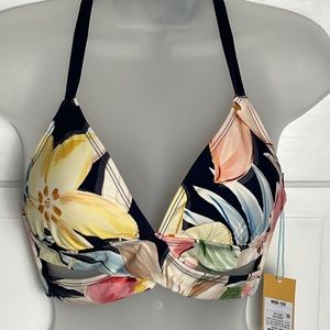 NEW ~ Kona Sol Women's Faux Wrap Timeless Garden Halter Bikini Top Size M (8-10)
